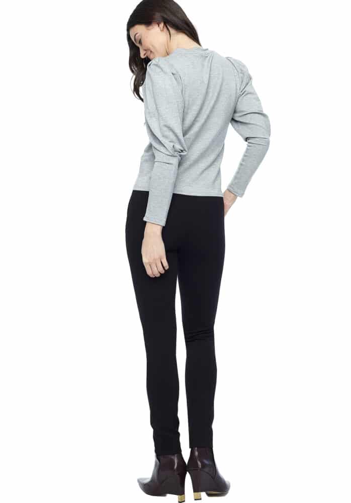 iltm Light Grey Melange Penelope Gigot Sleeve Top