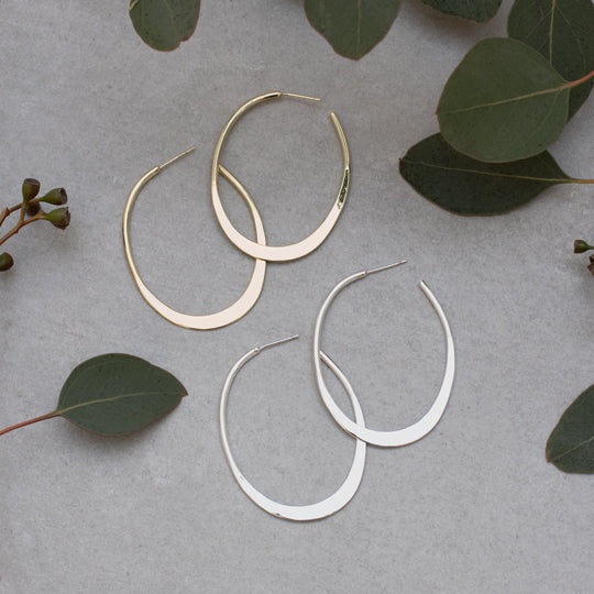Prime Gold Oval Flat Hoops