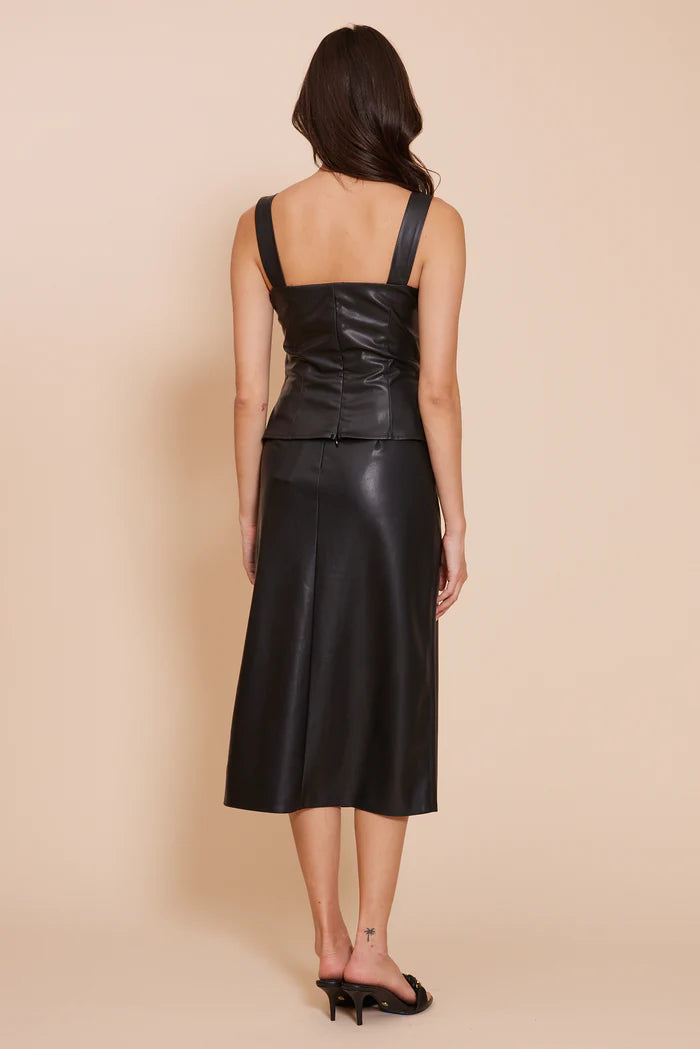 Lucy Paris Black Faux Leather Top Lucy Paris Black Faux Leather Top