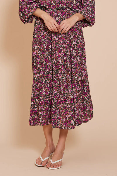 Lucy Paris Evelyn Floral Midi Skirt