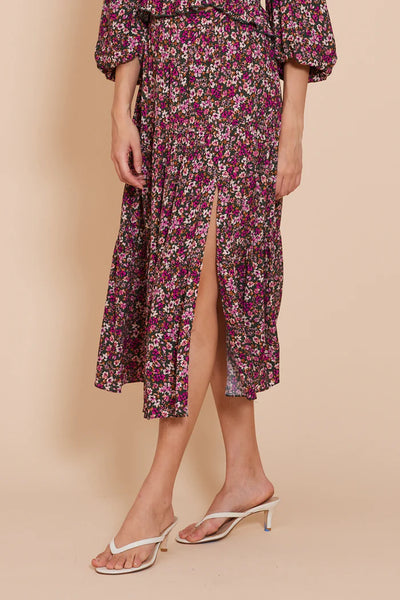 Lucy Paris Evelyn Floral Midi Skirt