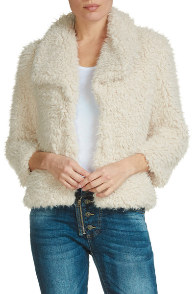 Shaggy Jacket with Front Snap