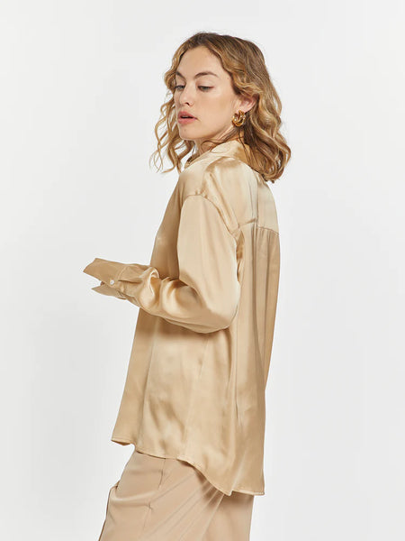 Weekend LA Avory Satin Button Down Top