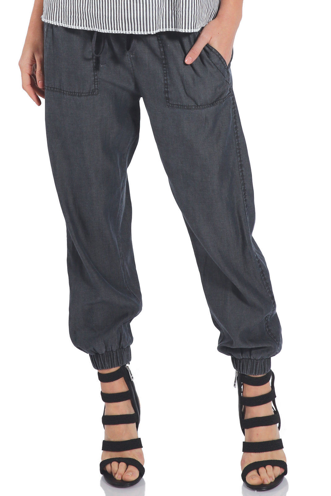 Women's Denim Jogger Pants at the MARIA VINCENT Boutique – Maria ...