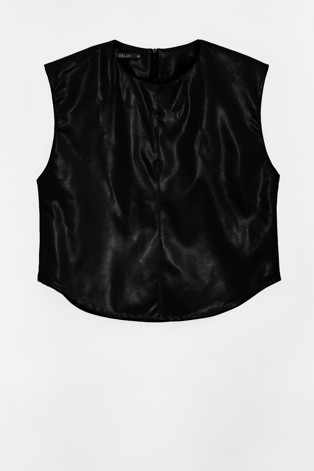 Deluc Black Sleeveless Faux Leather Top