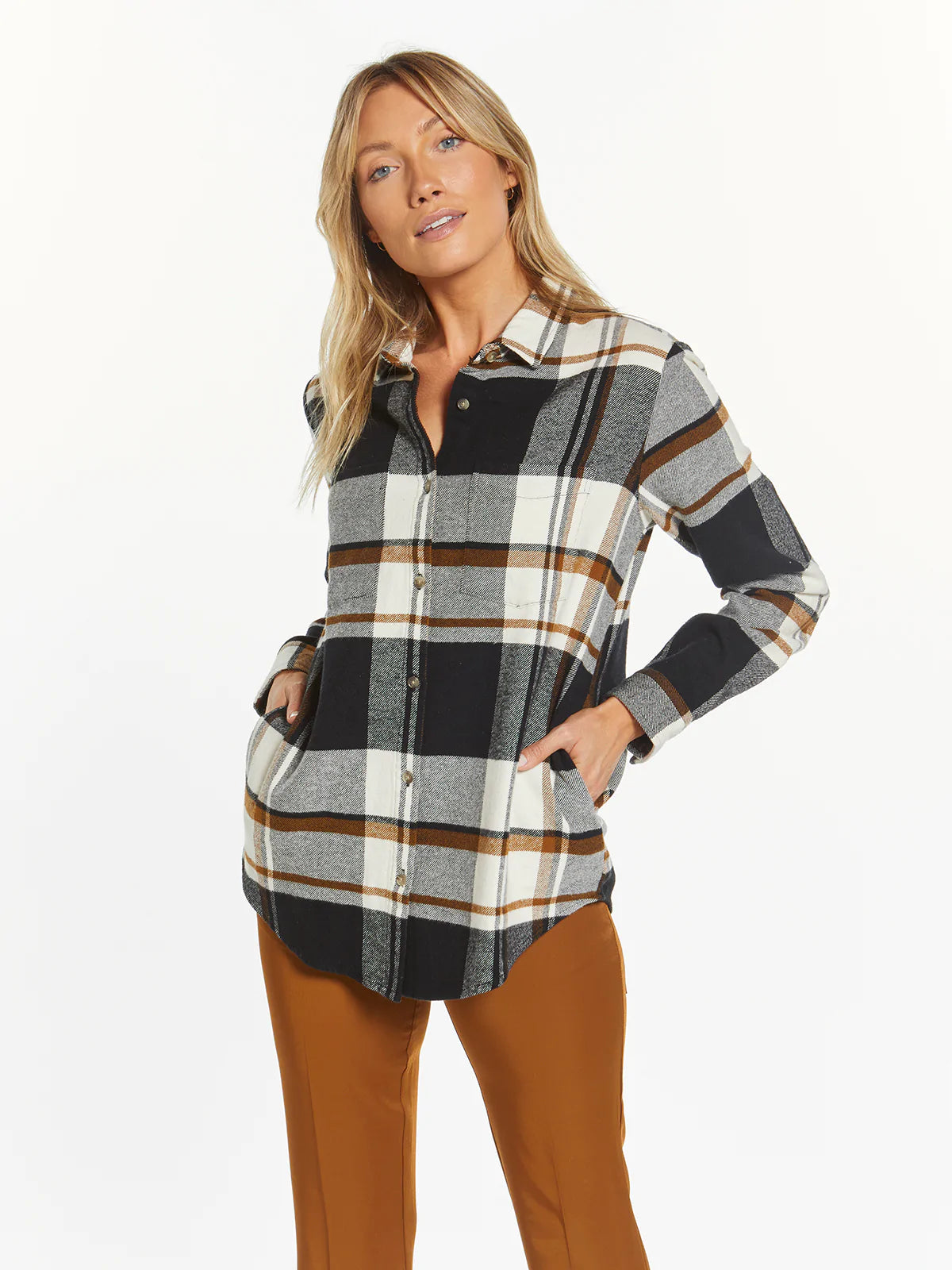 Thread & Supply Jake Black Brown Plaid Flannel