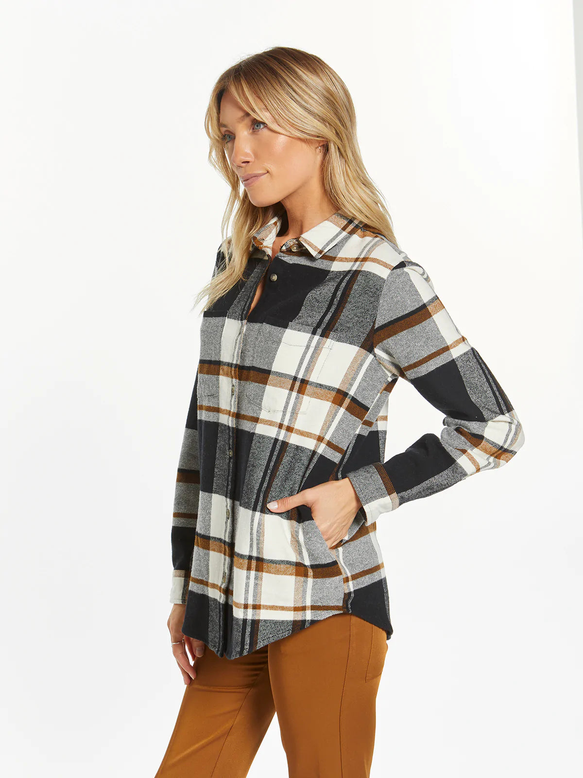 Thread & Supply Jake Black Brown Plaid Flannel