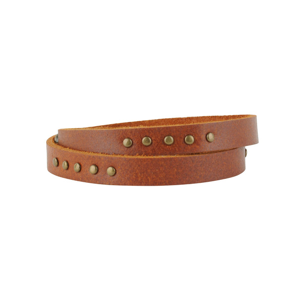 Leather Wrap Bracelet with Metal Details