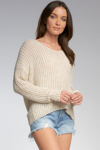 Loose Knit Tie Back Sweater