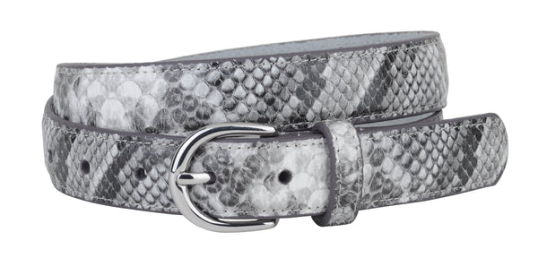 Grey/Silver Snakeskin Belt