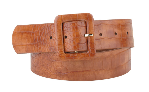 Tan Crocodile Leather Belt
