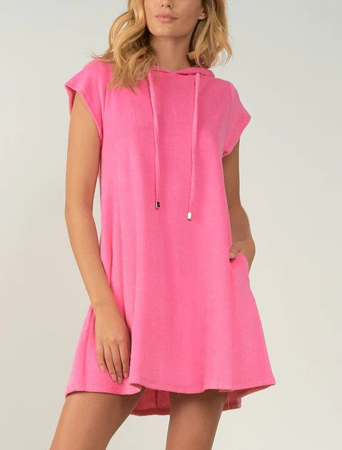 Elan Terry Hooded Cap Sleeve Beach Coverup