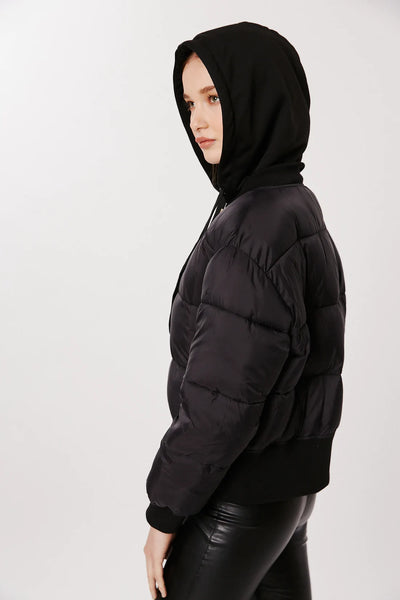 Deluc Della Black Puffer Jacket with Hood