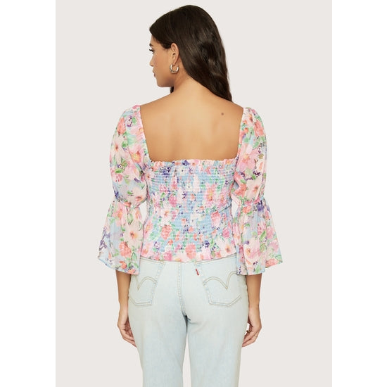 Monet's Garden Smocked Top