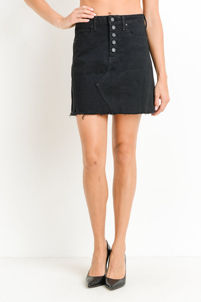 Denim Button Down Mini Skirt