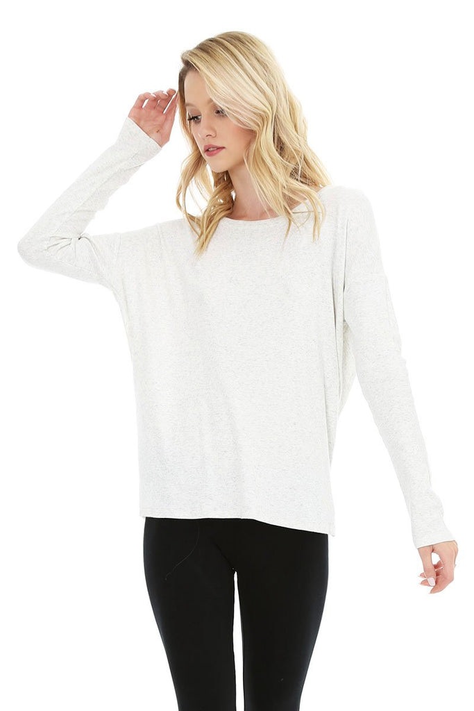 Oatmeal Cowl Back Top