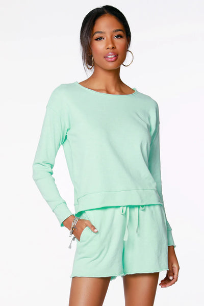 bobi Spa Green Drop Raw Edge Sweatshirt