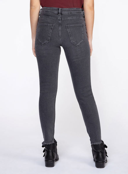 Charcoal Grey Mid Rise Skinny Jeans