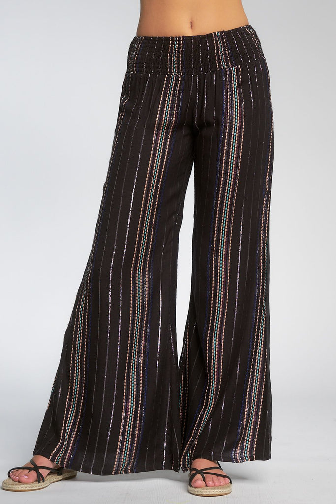 Black Palazzo Pants with Smock Waistband