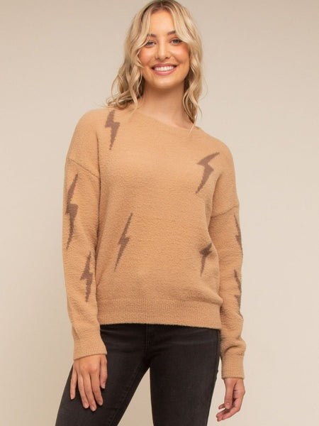 Tan Thunderbolt Sweater