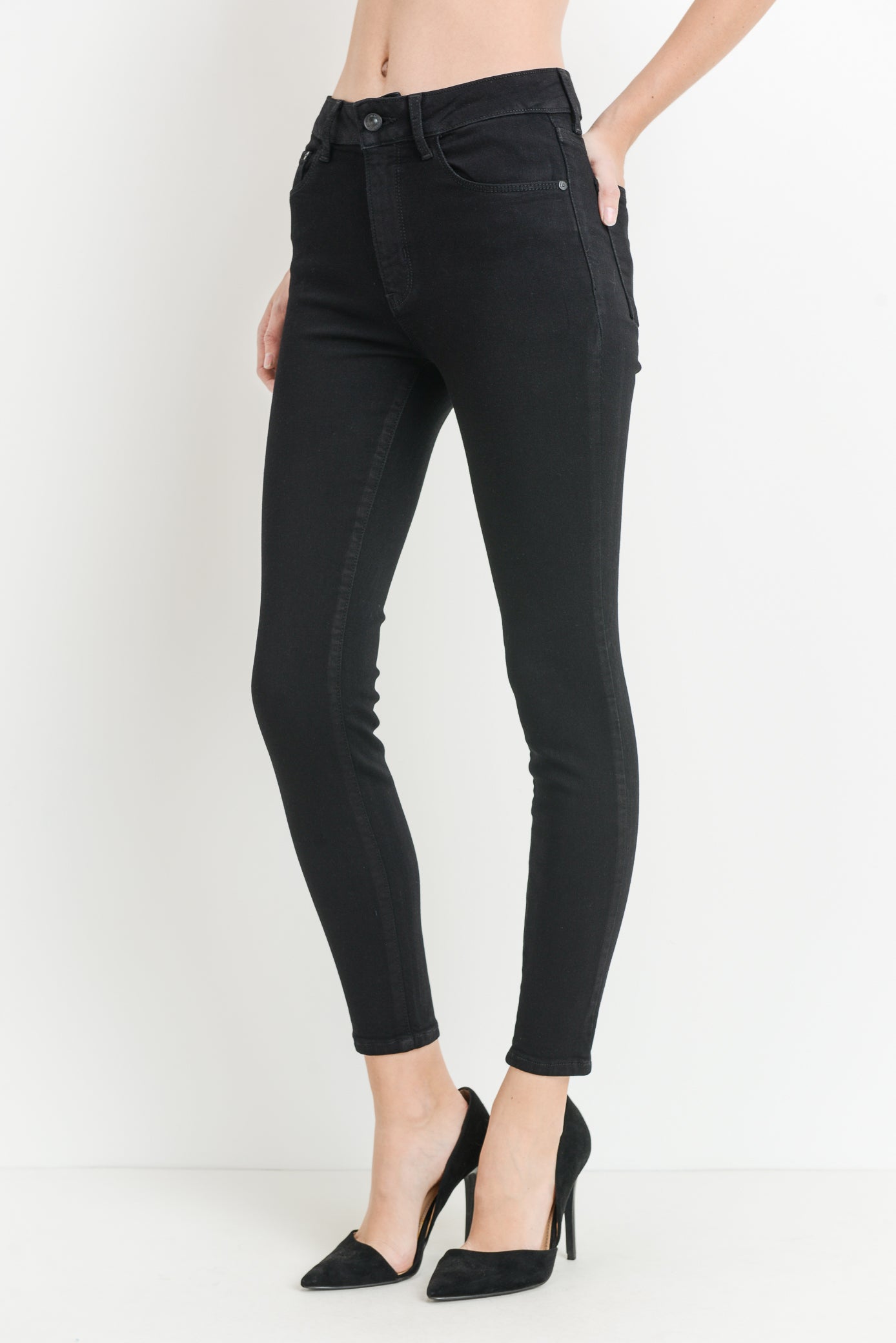 High Rise Black Skinny Jeans