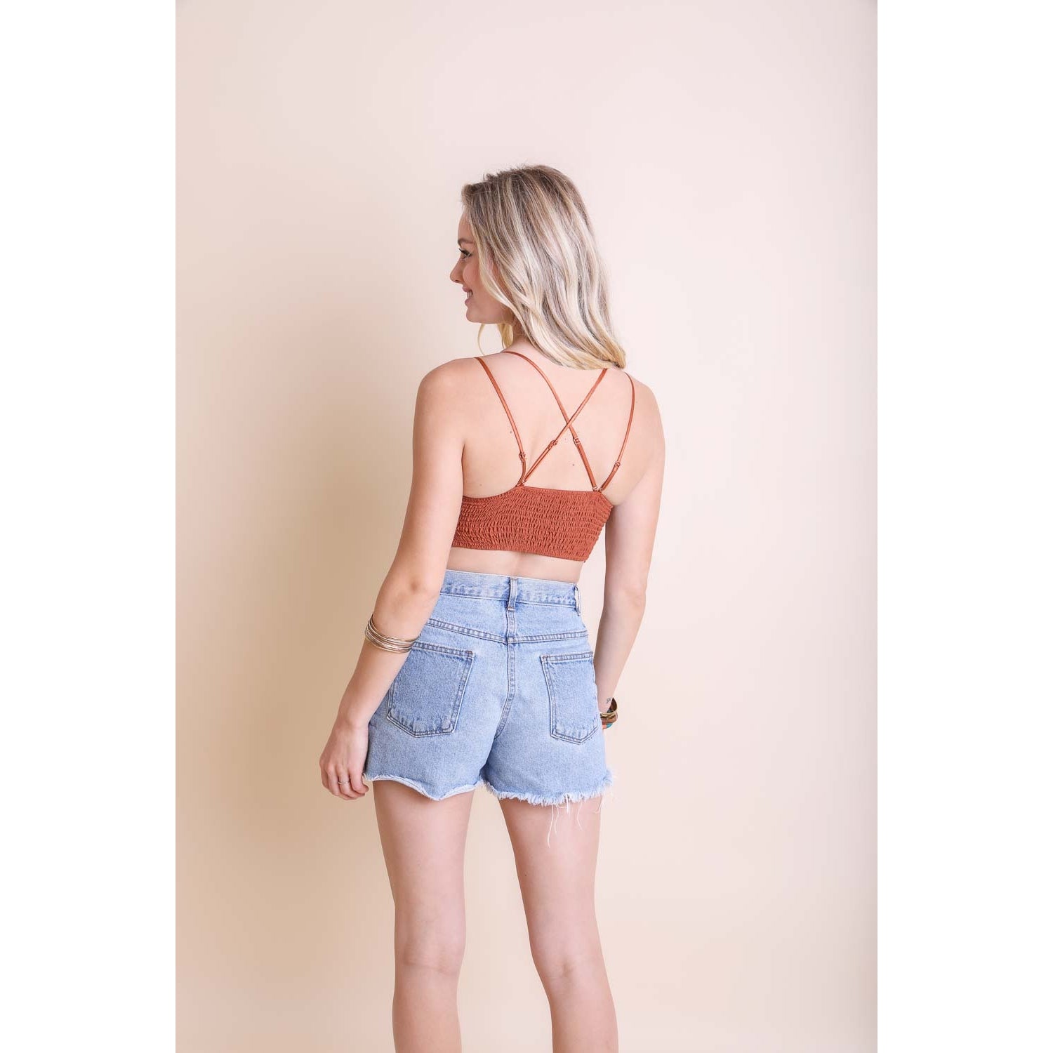 Crochet Embroidered Lace Longline Bralette