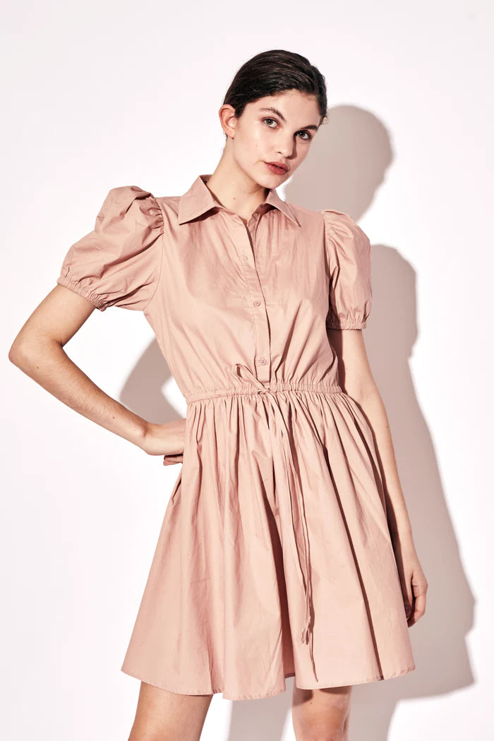 Deluc Gasus Tan Babydoll Mini Dress