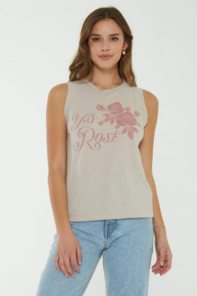 Yay Rose Ruched Muscle Tank Top