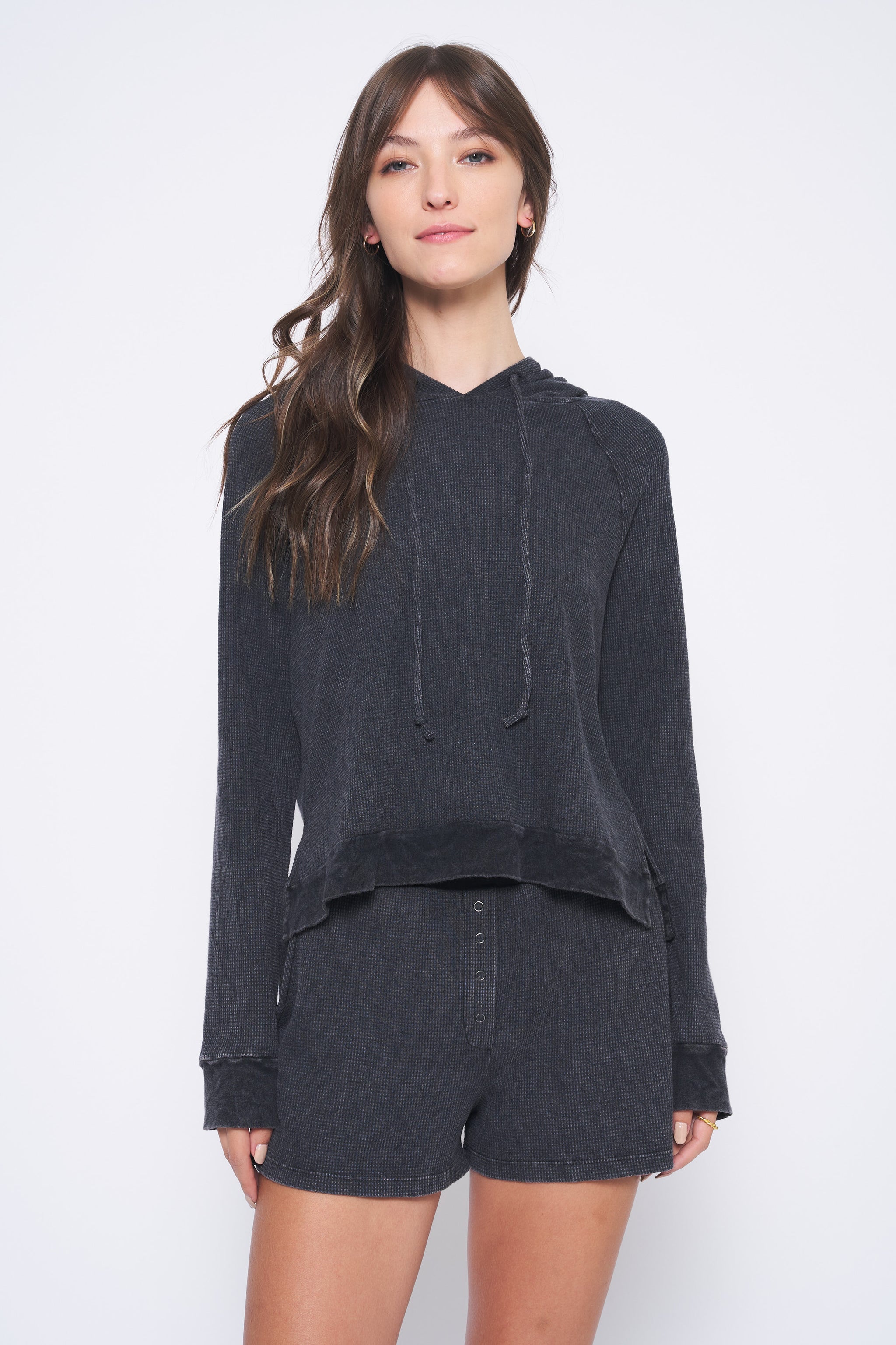 Project Social T Charcoal Grey Gemma Thermal Hoodie