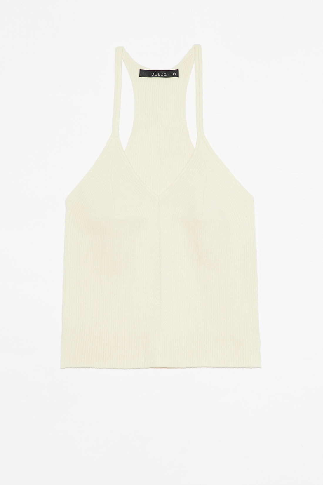 Deluc Ivory Racer Back V-Neck Sweater Top