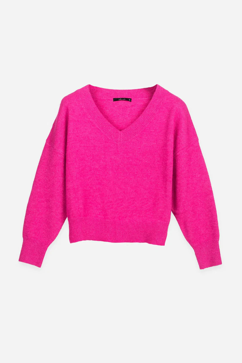 Deluc Foggia Pink V-Neck Sweater