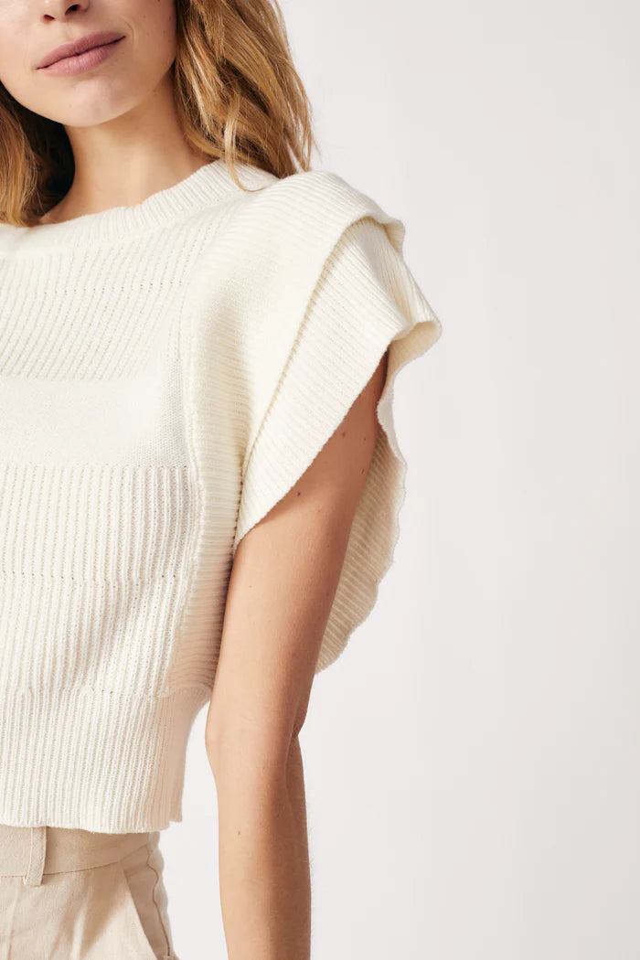 Deluc Ivory Merak Sleeveless Sweater