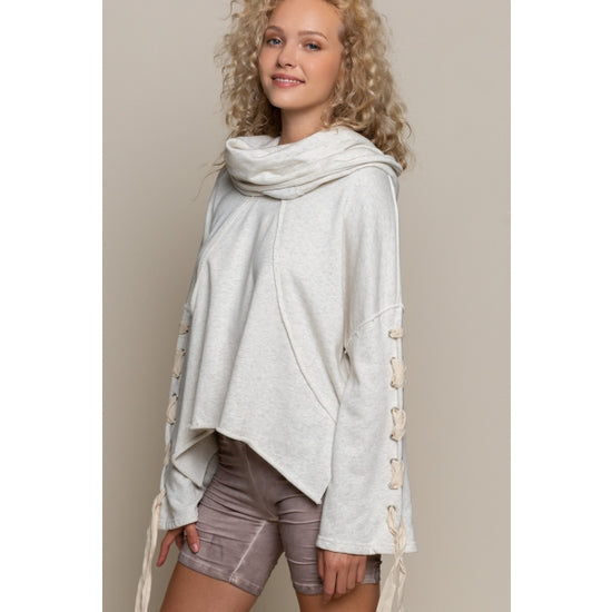 Cowl Neck Relaxed Fit Hoodie