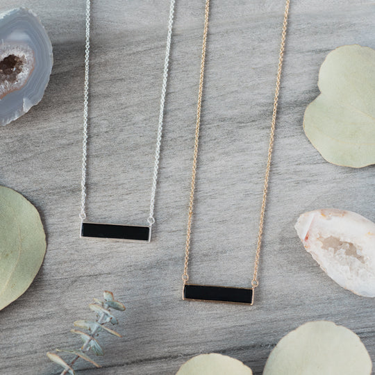 Darling Black Bar Necklace