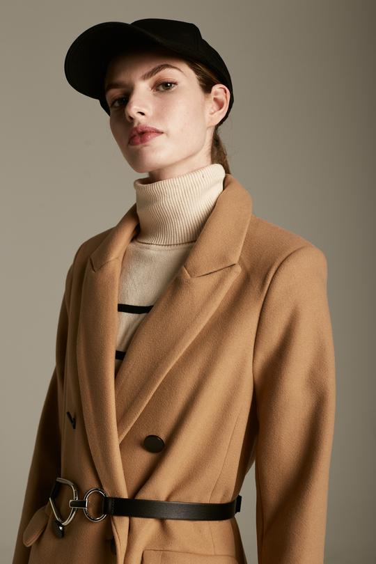 Deluc Agatha Camel Double Breasted Coat