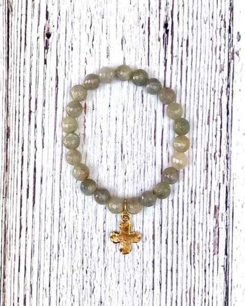 Grey Bead Stretch Bracelet