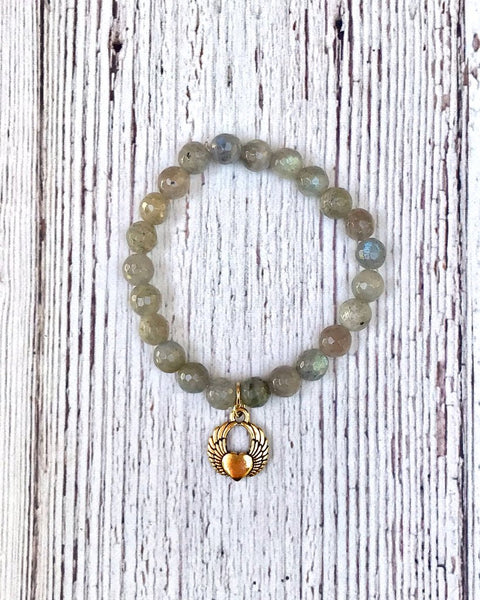 Grey Bead Stretch Bracelet