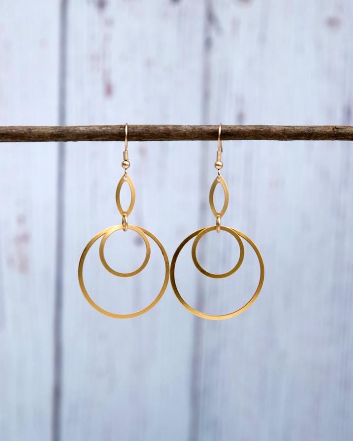 Gold Saturn Earrings