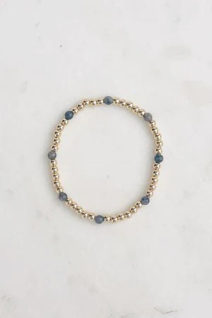 The Lucky Collective Spaced Stone Stretch Bracelets