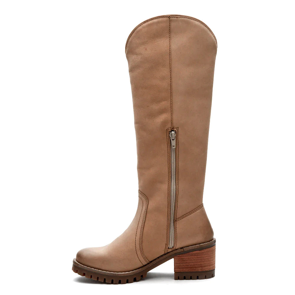 Coconuts Blume Tan Knee-High Utility Boots