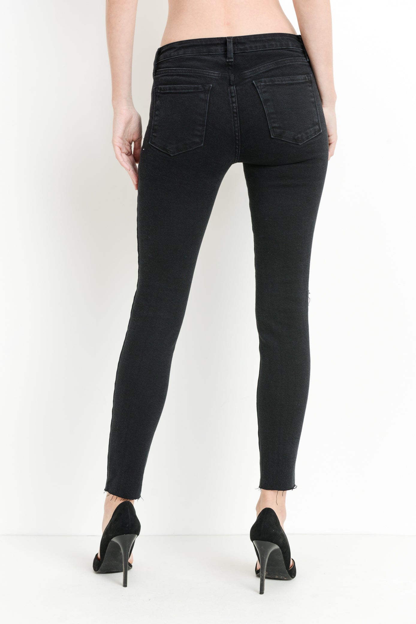 Black Skinny Jeans with Multi Slits