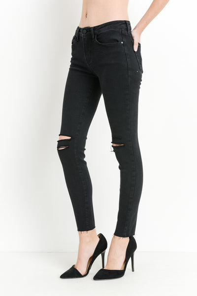 Black Skinny Jeans with Multi Slits