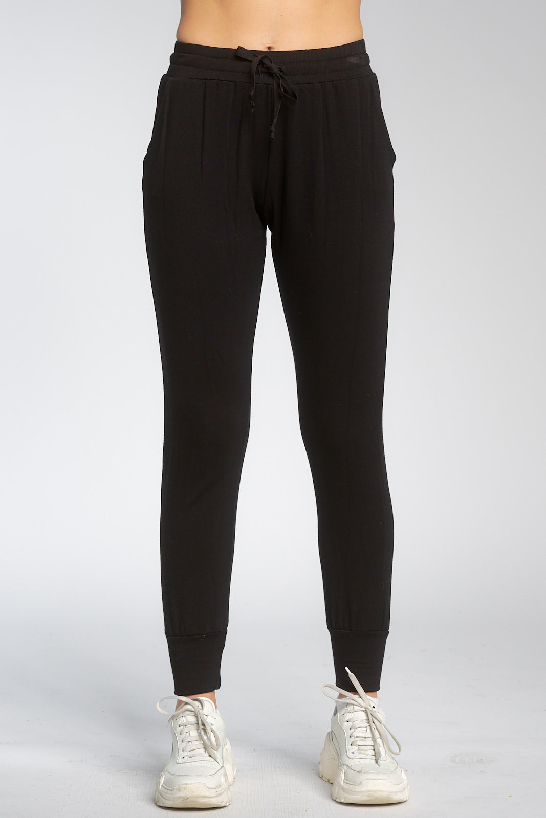 Black Joggers with Wide Strawstring