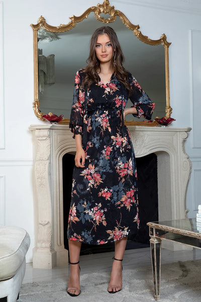 Bishop + Young Night Bloom Cameo Midi Dress