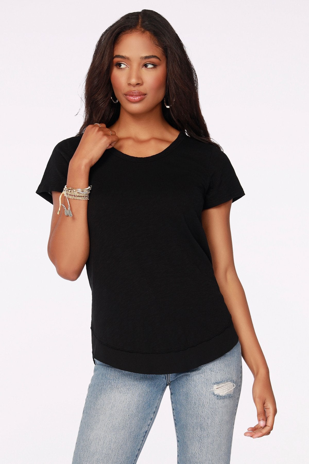 Short Sleeve Round Hem Tee