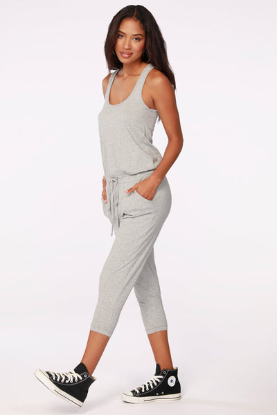 Heather Grey Racerback Tank Jumpsuit