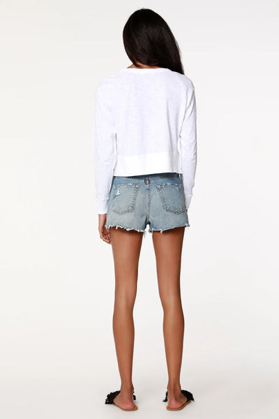 bobi Pink Split Hem Long Sleeve Tee