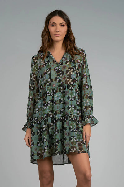 Elan Chance Green Orchid Mini Dress