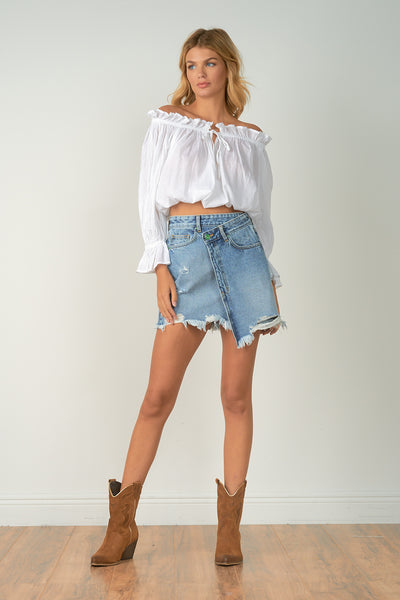 Elan Off the Shoulder Ruffle Top