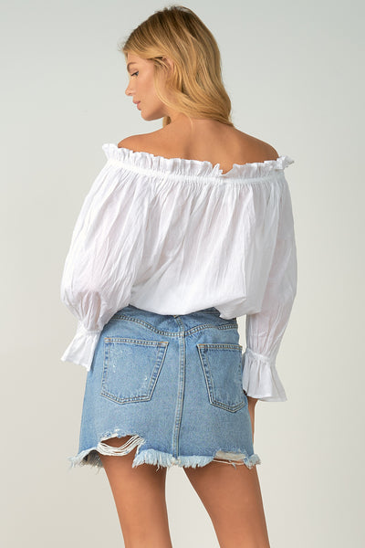 Elan Off the Shoulder Ruffle Top